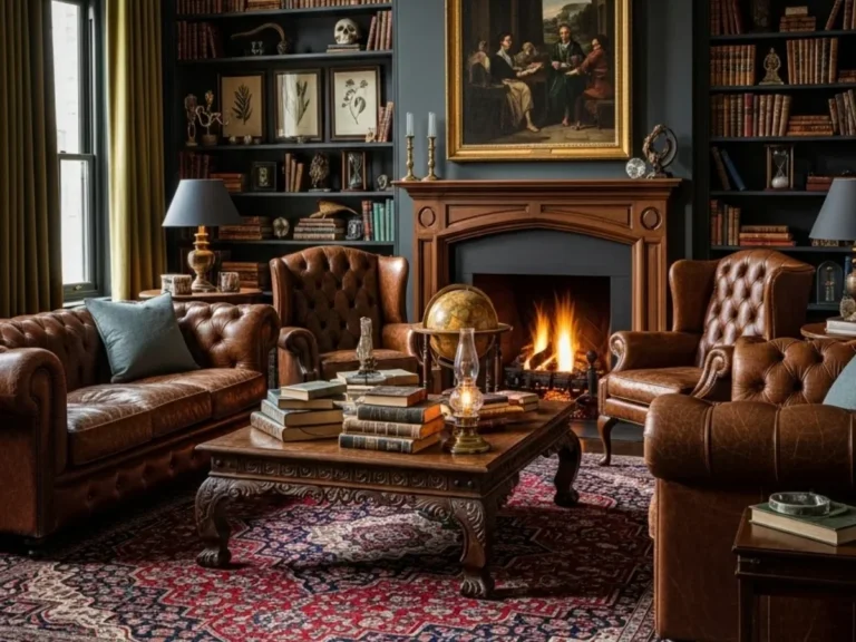 30 Dark Academia Living Room Ideas for Timeless, Moody Charm