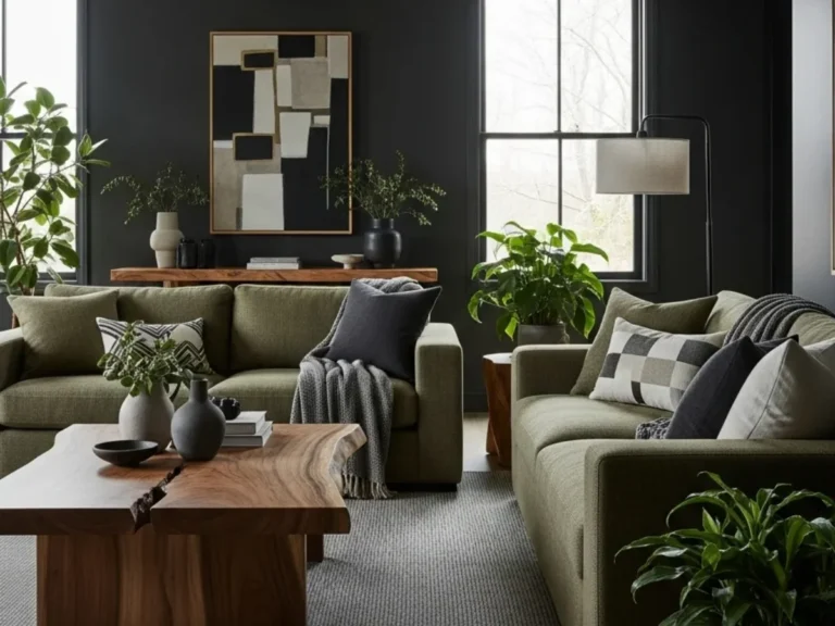 40 Moody Organic Modern Living Room Aesthetic Ideas